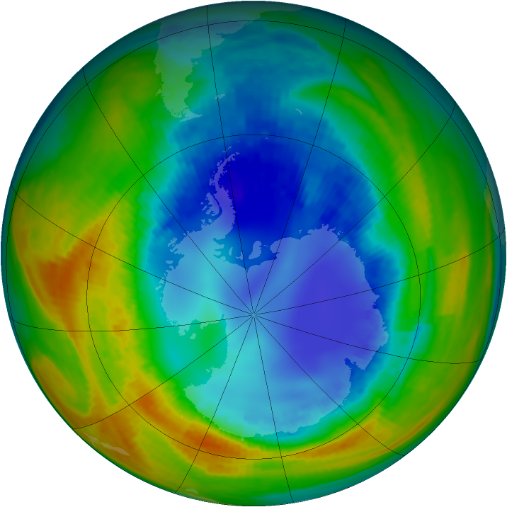 Antarctic ozone map for 17 August 2002